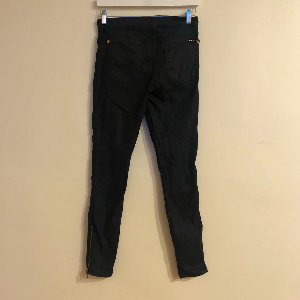 7 For all Mankind Black waxy jeans size 27